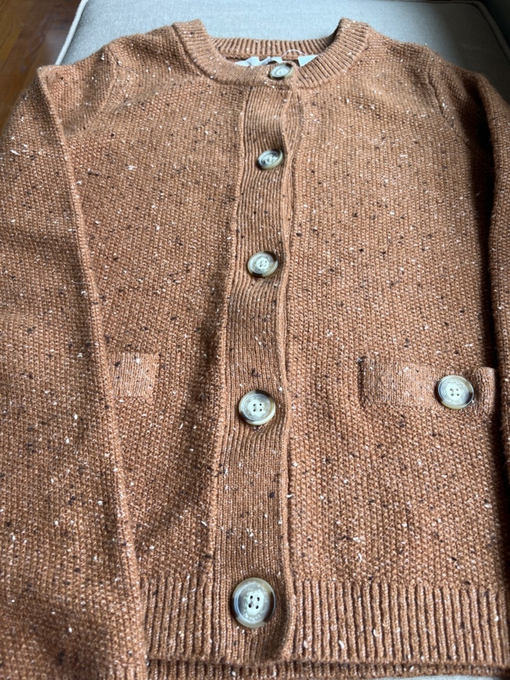 LOFT Rust Flecked Sweater Jacket  Cardigan NEW Medium - Picture 4 of 6